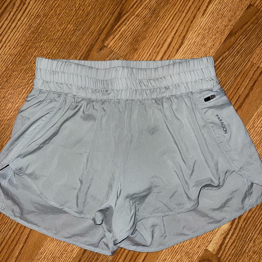 Grey Paragon athletic shorts with built in spandex